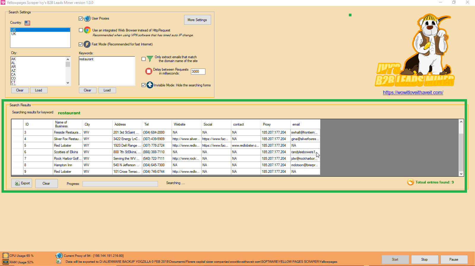 yellow pages data extractor