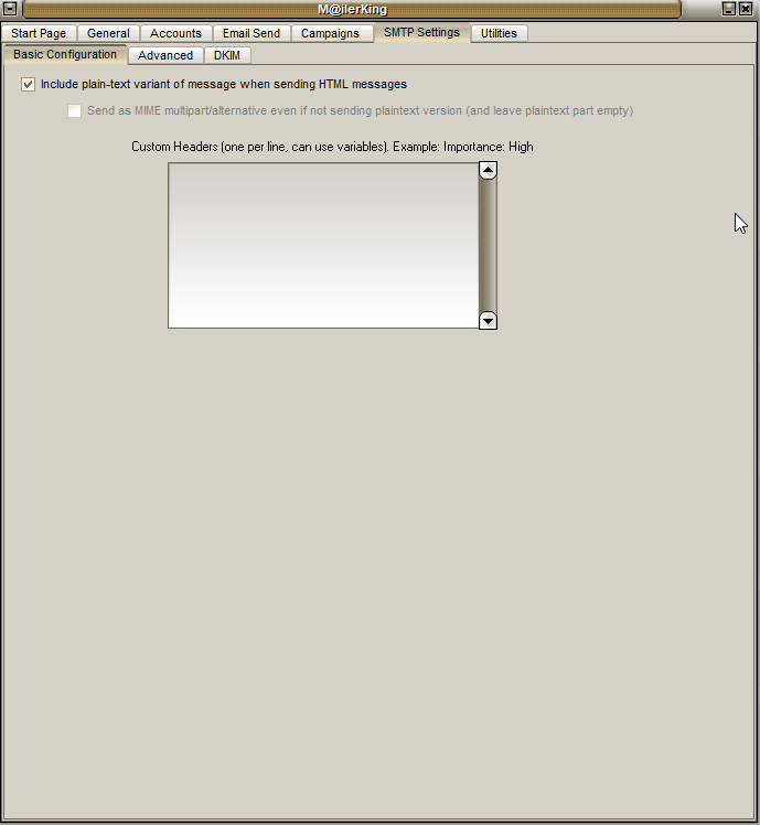 5 - Mailer King Mass Email Sender - SMTP Settings - Basic Configuration