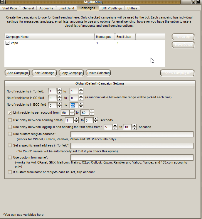 4 - Mailer King Mass Email Sender - Campaigns