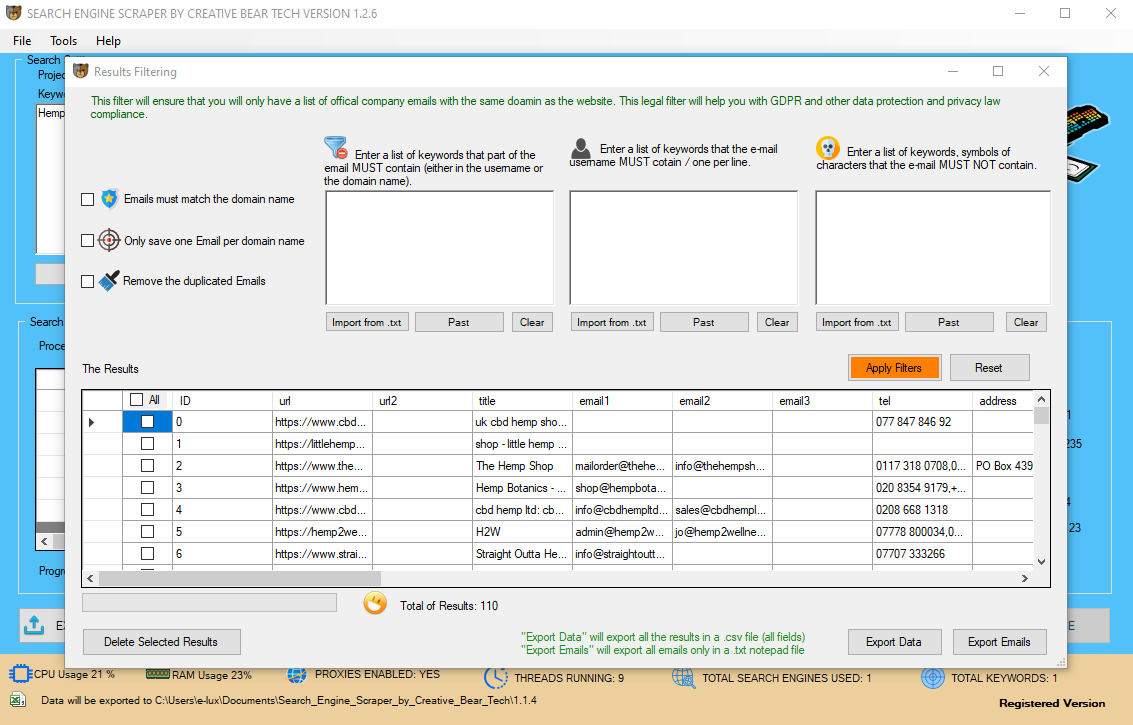 Search Engine Scraper and Email Extractor by Creative Bear Tech